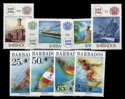 1988, Barbados, 705-08 u.a., **
