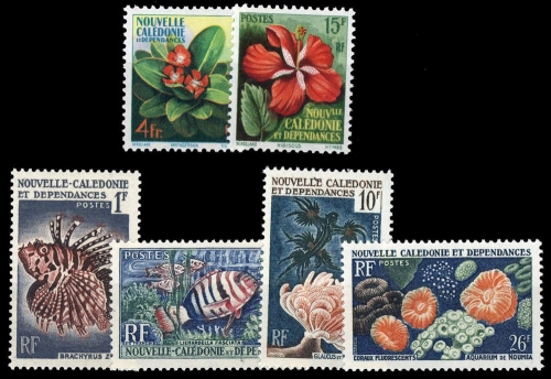 1958, Neukaledonien, 361-62 u.a., **