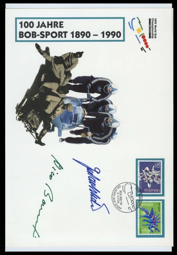 1990, Sport u. Spiel,Wintersport,Rodeln, Bob, Brief