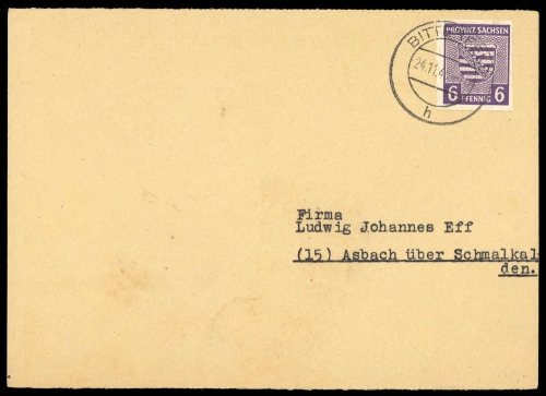 1945, SBZ Provinz Sachsen, 69 Xa, Brief