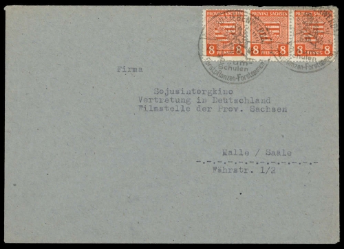 1945, SBZ Provinz Sachsen, 77 X(3), Brief