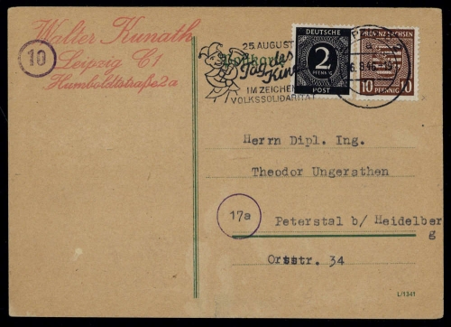 1945, SBZ Provinz Sachsen, 78 X u.a., Brief