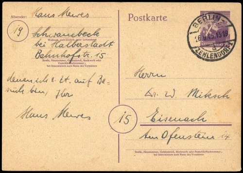 1945, SBZ Berlin Brandenburg, P 4, Brief