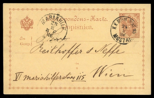 1879, Bosnien und Herzegowina (Österr.), P 1, Brief