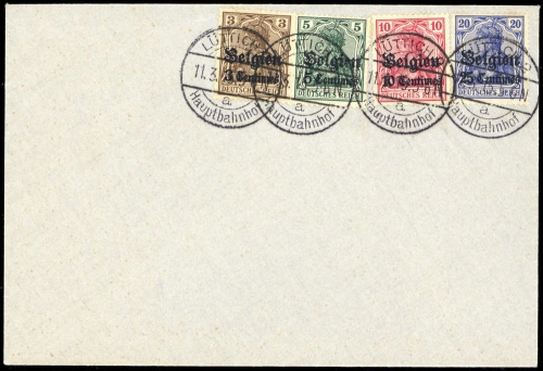1914, Deutsche Besetzung I. WK Belgien, 1-4, Brief