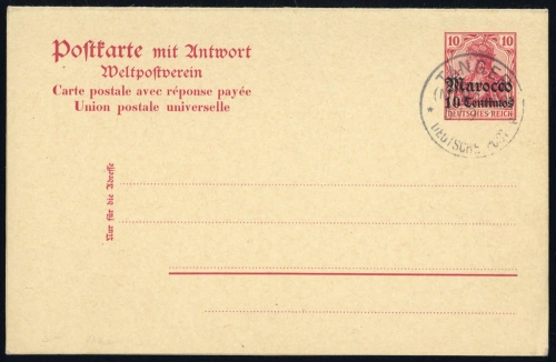 1905, Deutsche Auslandspost Marokko, P 12F/A, Brief
