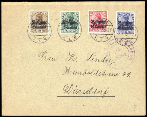 1914, Deutsche Besetzung I. WK Belgien, 1-4, Brief