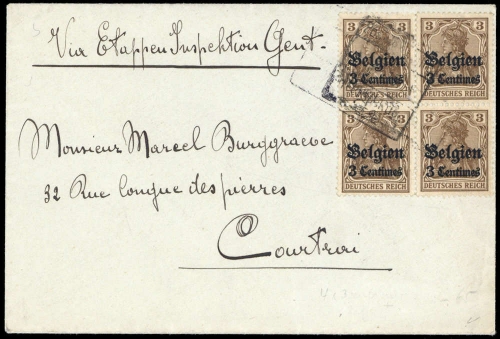 1914, Deutsche Besetzung I. WK Belgien, 1 (4), Brief