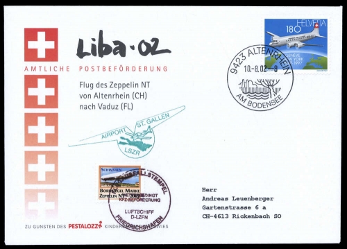 2002, Schweiz, 1609, Brief