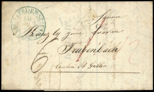 1839, Schweiz, Brief