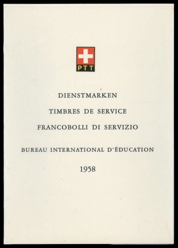 1958, Schweiz Internationale Erziehungsamt BIE, 40-45, FDC