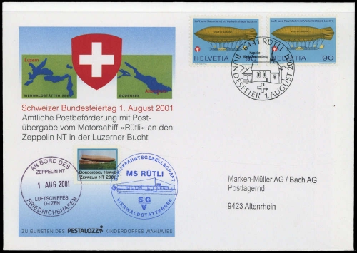 2001, Schweiz, 1049 (2) , Brief
