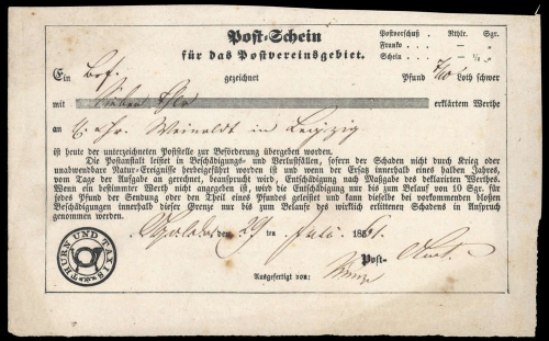 1861, Altdeutschland Thurn und Taxis, Brief