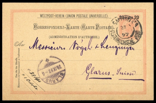 1898, Österreich Post in der Levante, P12, Brief