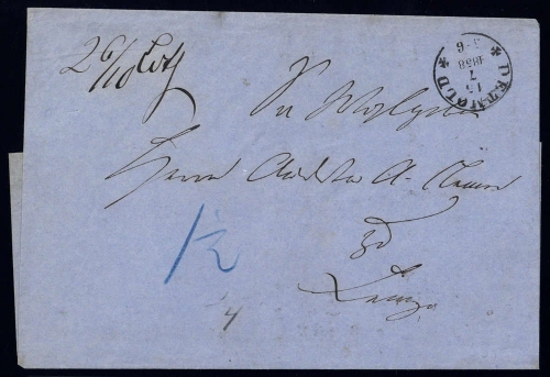 1868, Altdeutschland Thurn und Taxis, Brief