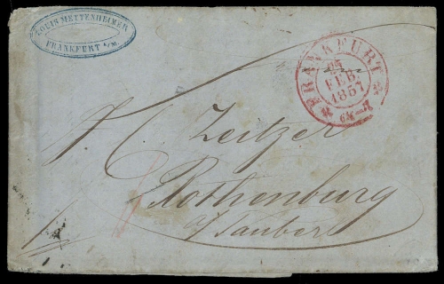 1857, Altdeutschland Thurn und Taxis, Brief