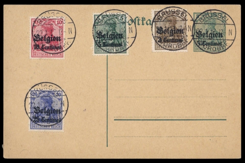 1914, Deutsche Besetzung I. WK Belgien, P1 u.a., Brief