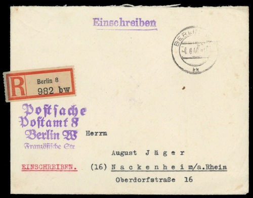 1946, SBZ Berlin Brandenburg, Brief