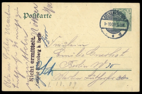 1909, Deutsches Reich, GA, Brief