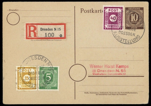 SBZ Ostsachsen, 50A, 47Aa, u.a., Brief