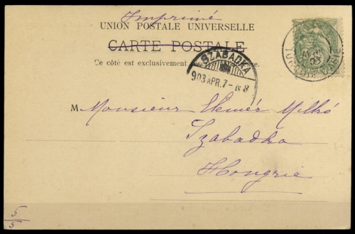 1902, Französische Post in der Levante, 12, Brief