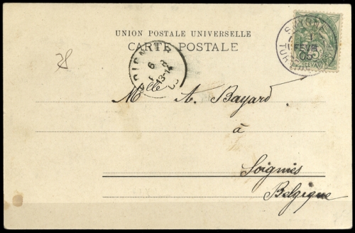1902, Französische Post in der Levante, 12, Brief