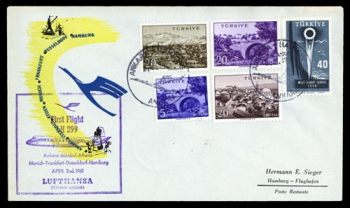 1961, Luftfahrt,Flugpost,Lufthansa, Brief