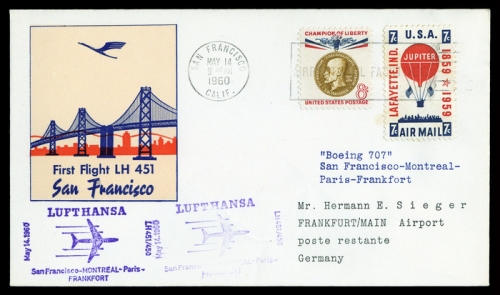 1960, Luftfahrt,Flugpost,Lufthansa, Brief
