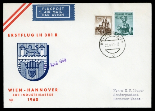 1960, Luftfahrt,Flugpost,Lufthansa, Brief
