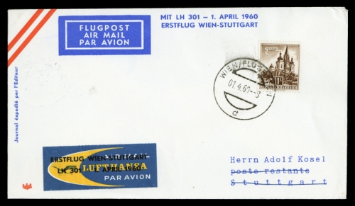 1960, Luftfahrt,Flugpost,Lufthansa, Brief