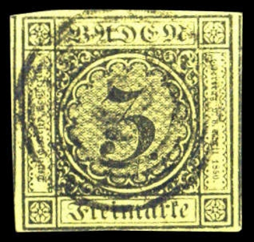 1851, Altdeutschland Baden, 2 b, gest.