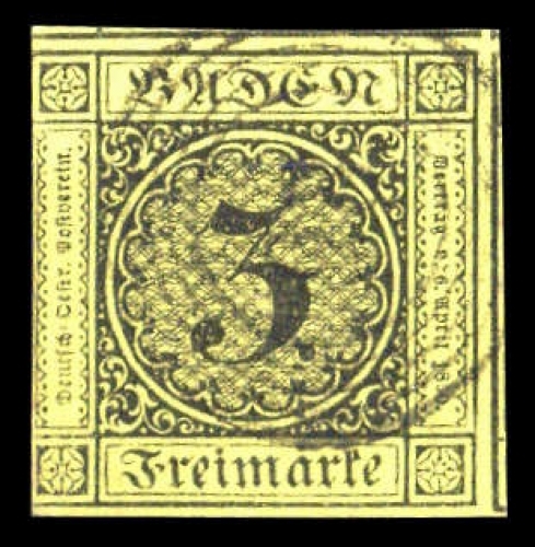 1851, Altdeutschland Baden, 2 b, gest.