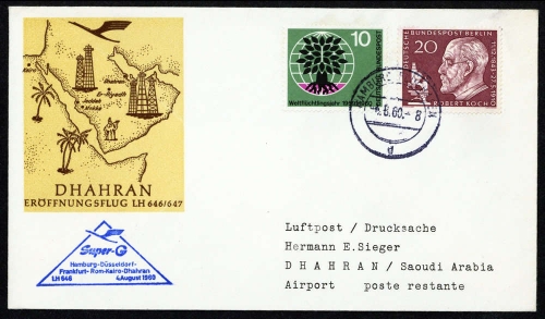 1960, Luftfahrt,Flugpost,Lufthansa, Brief