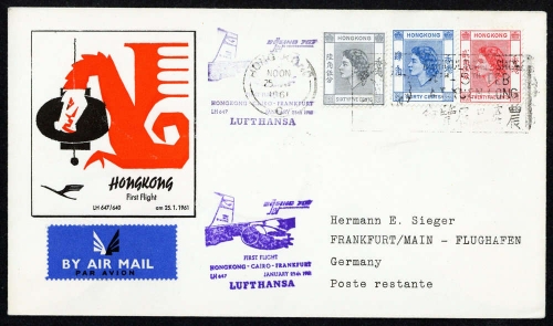 1961, Luftfahrt,Flugpost,Lufthansa, Brief