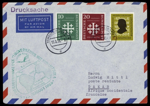 1956, Luftfahrt,Flugpost,Lufthansa, Brief