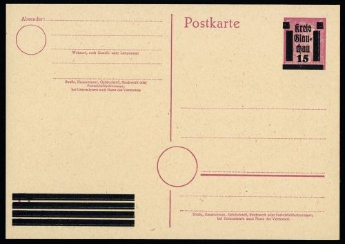 1945, Deutsche Lokalausgabe Glauchau, PB 893 II, Brief