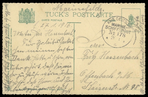 Schiffahrt,Schiffspost,Marine Schiffspost nach Nummern, Brief