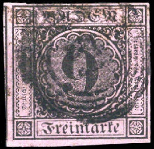 1851, Altdeutschland Baden, 4 b, gest.