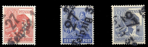 1948, SBZ Handstempel Bezirk 27, 180 V u..a, **