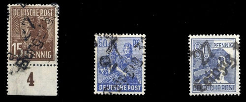 1948, SBZ Handstempel Bezirk 27, 171 V u.a., **
