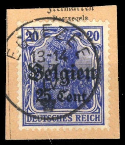 Deutsche Besetzung I. WK Belgien, 18, Briefst.