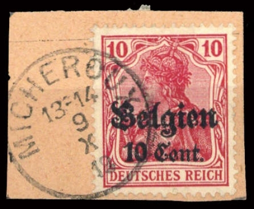 Deutsche Besetzung I. WK Belgien, 14, Briefst.