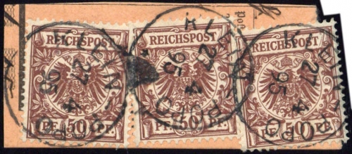 1889, Deutsche Kolonien Togo, Vorläufer, V 50 (3), Briefst.
