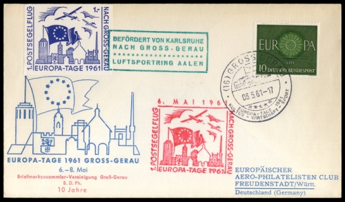 1961, Luftfahrt,Flugpost,Segelflugpost, Brief