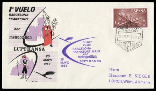 1959, Luftfahrt,Flugpost,Lufthansa, Brief