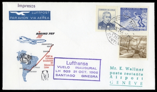 1966, Luftfahrt,Flugpost,Lufthansa, Brief