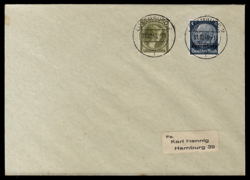 1940, Deutsche Besetzung II. WK Luxemburg, 2 u.a., FDC