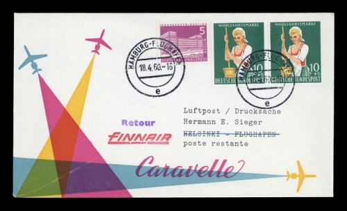 1960, Luftfahrt,Raketenpost,internationale nach 1945, Brief