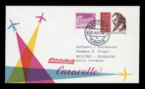 1960, Luftfahrt,Raketenpost,internationale nach 1945, Brief