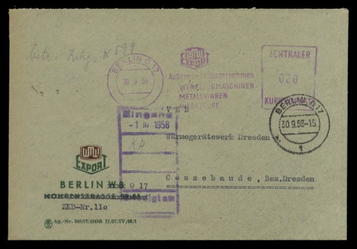 DDR Dienstpost, Brief